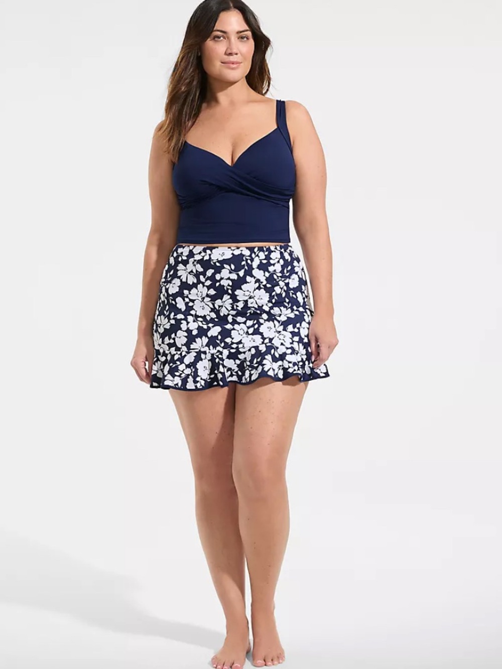 Lands' End Ruffle Hem Mini Swim Skirt